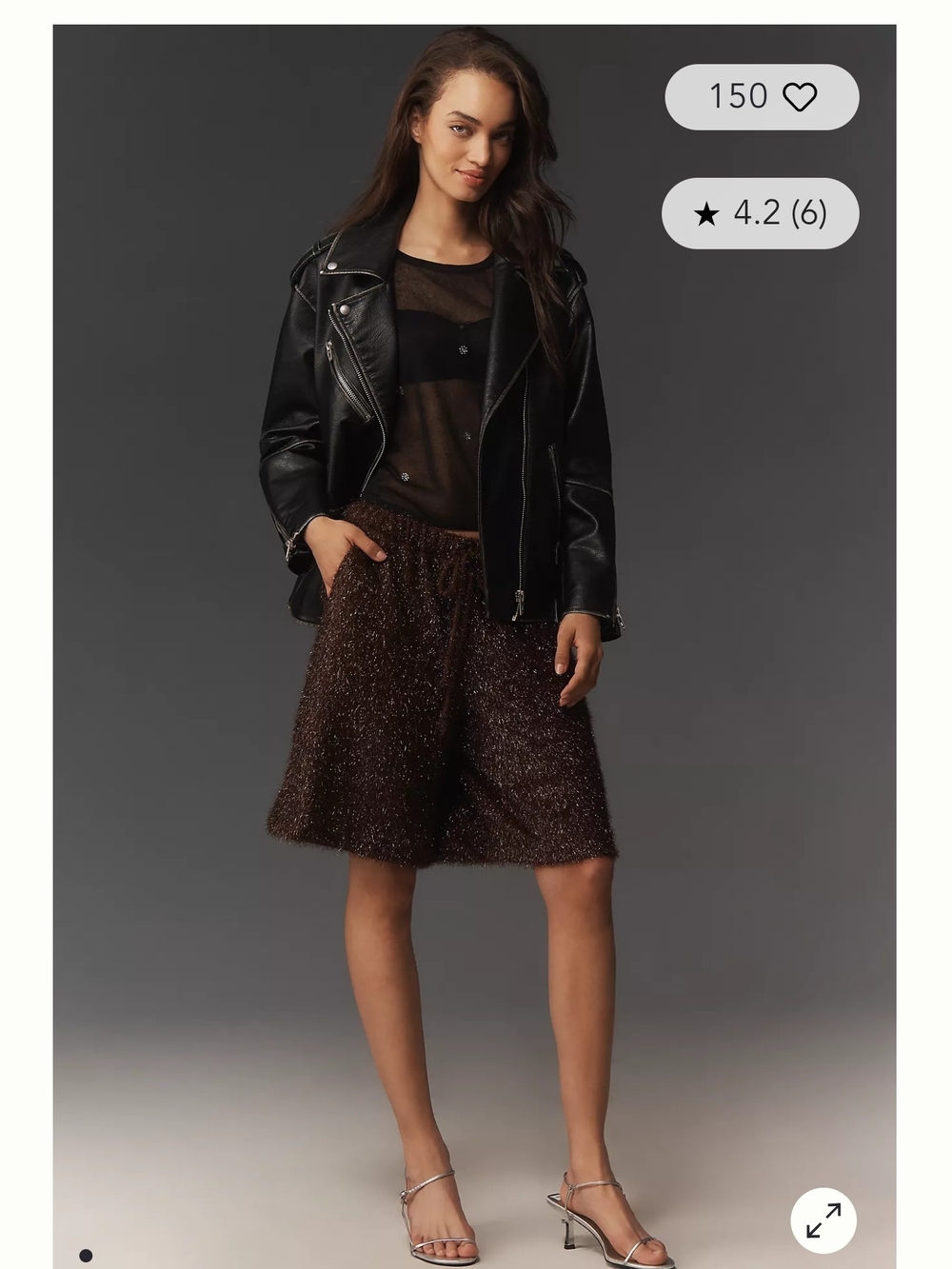 Maeve Nwot Tinsel Black Sparkle Bermuda Shorts